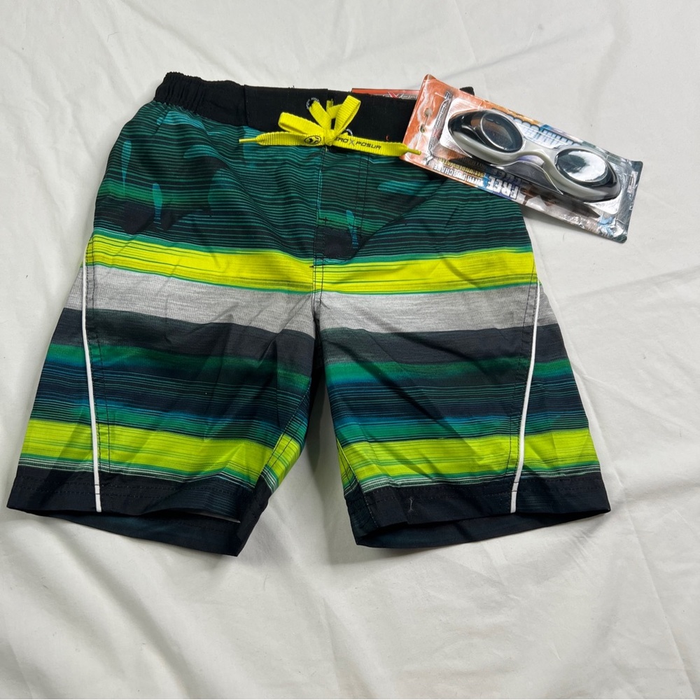 Zeroxposur Boys Board Shorts Swim Trunks Set With Goggles S (4) A030623